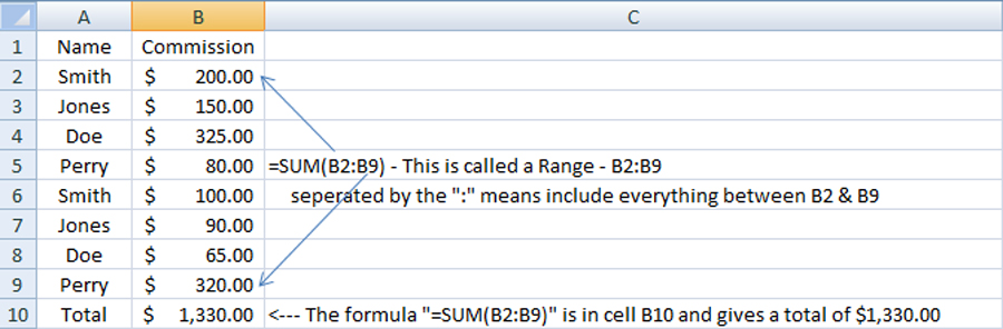 Excel Sum Example